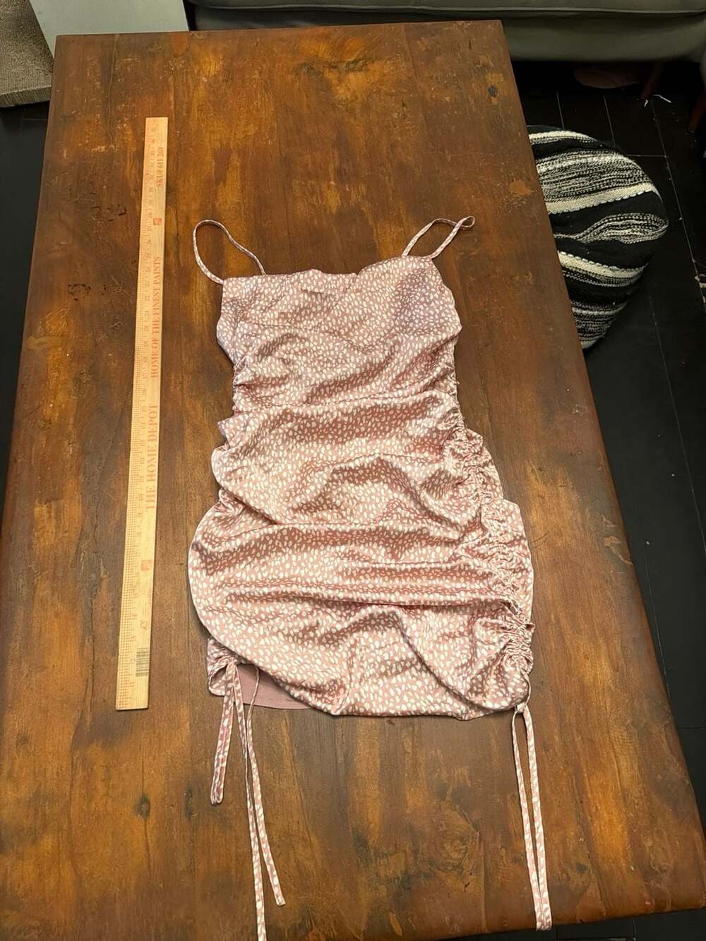 Forever 21 Pink Speckled Satin Ruched Mini Dress